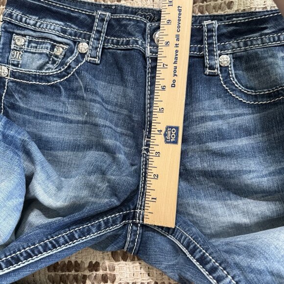 Y2K Miss Me Chloe Boot Cut Jeans Sz 30 Rhinestone Embellished Bling Back Pockets - Picture 10 of 12